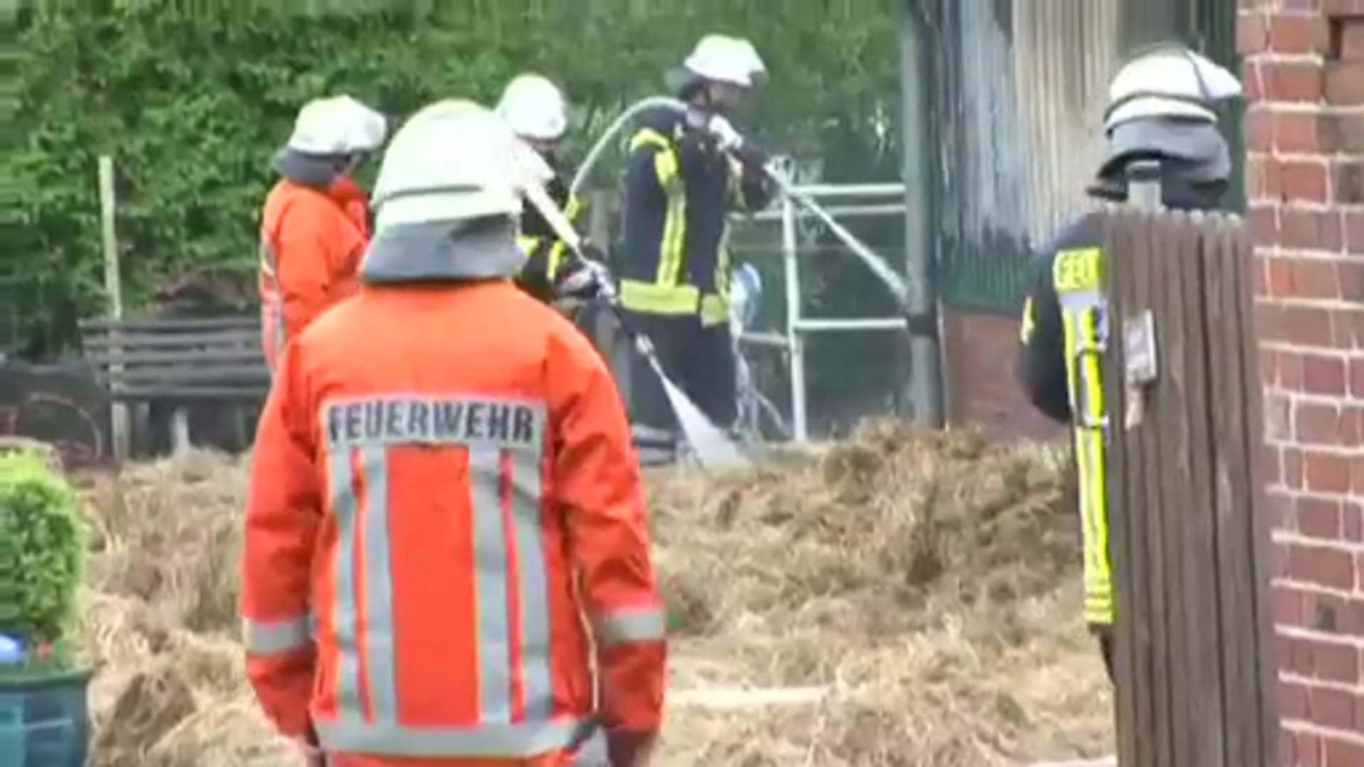 Pferdestall in Flammen