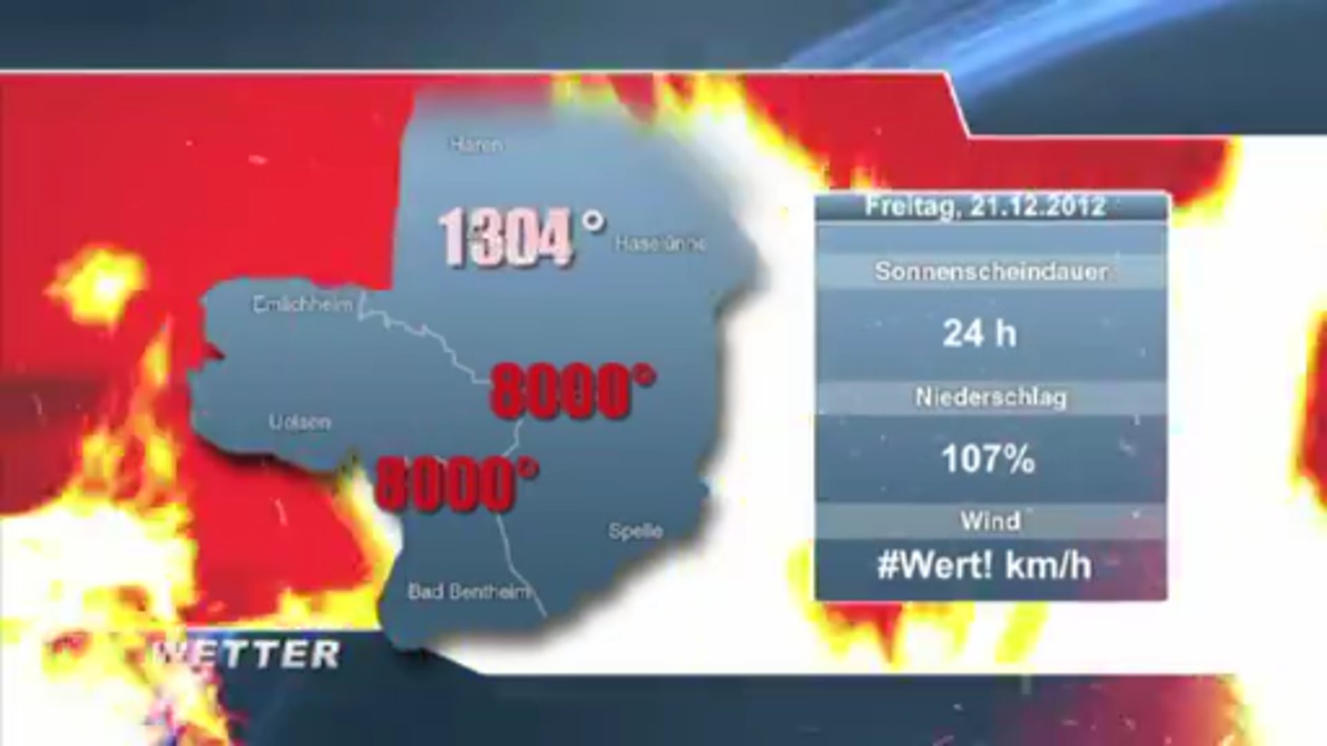 Das Weltuntergangswetter für Freitag, den 21