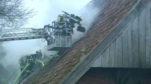 Wohnhausbrand in Schüttorf - Hunde und Katzen kommen in den Flammen um