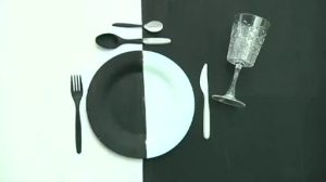 Schwarz-weißes Picknick ein Erfolg