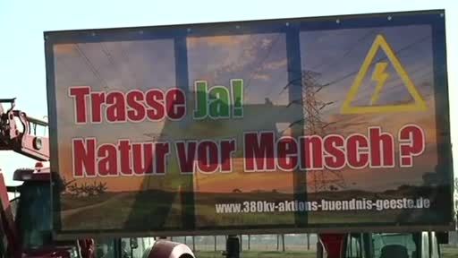 Protest gegen Starkstromtrasse in Geeste/ Dalum