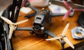 Workshop and repair production quadrocopter drones with parts stuff