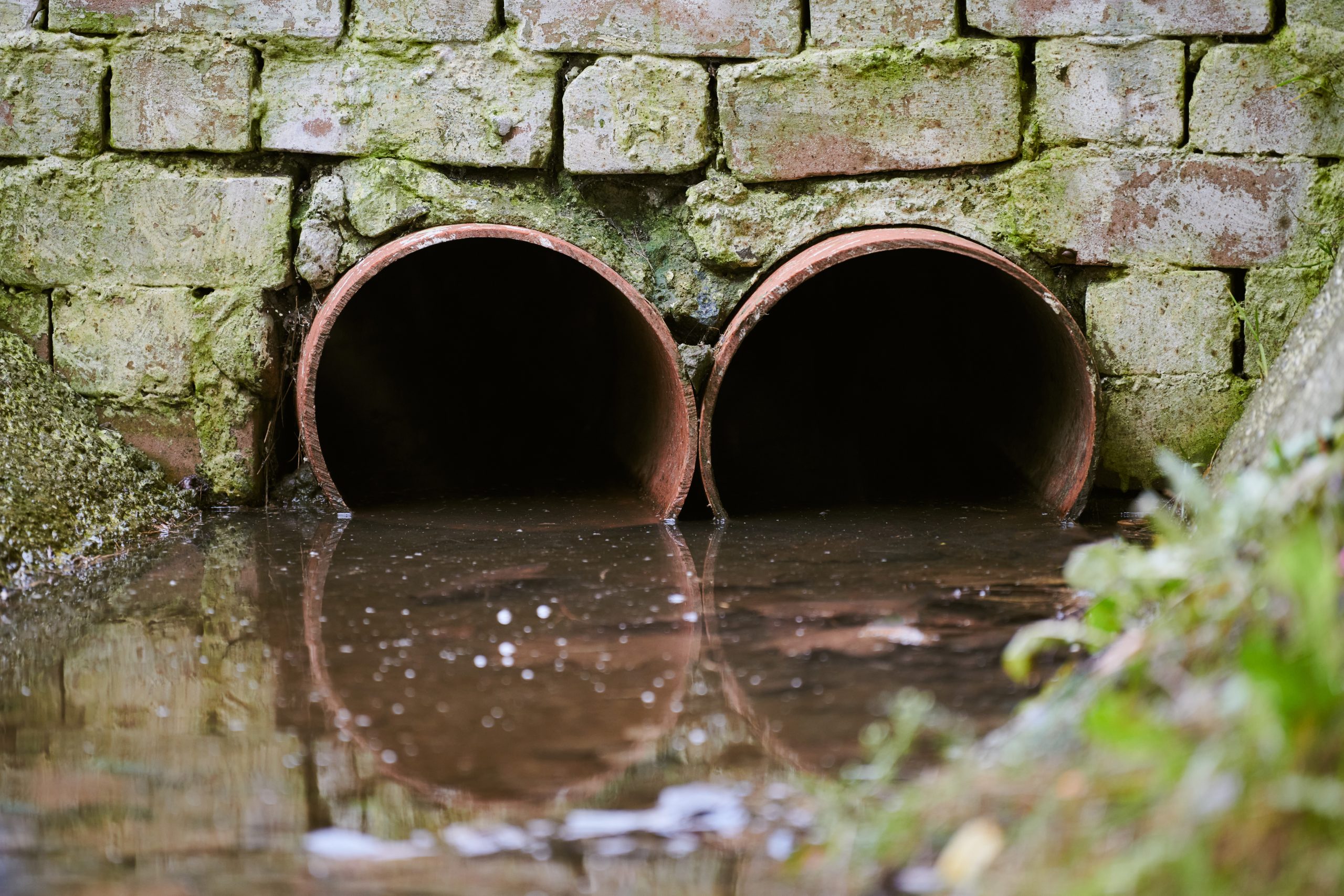 Sewers with toxic dirty water