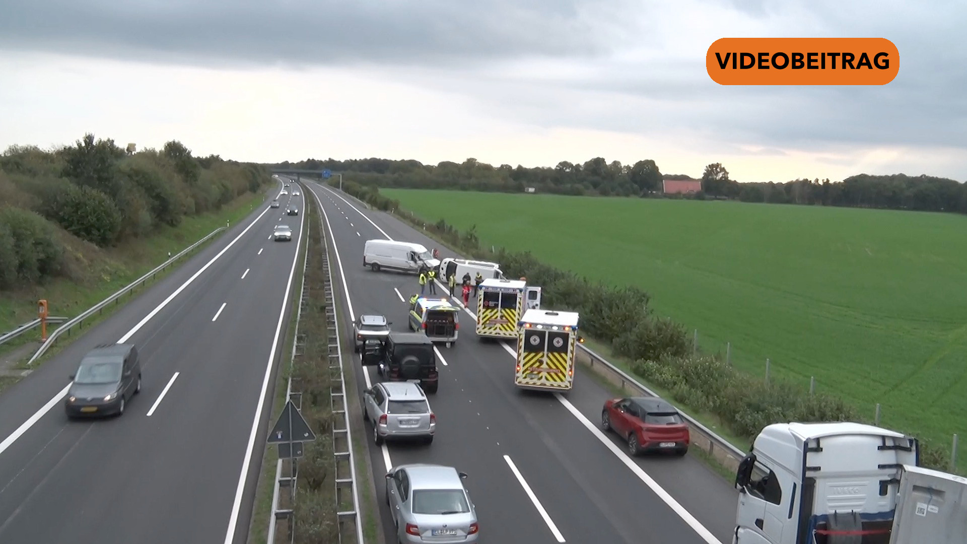 Zwei Verletzte nach Crash auf der A31